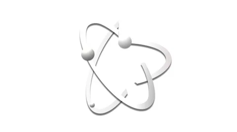 White Atom animation on White background 4k Resolution Stock Footage 42667870