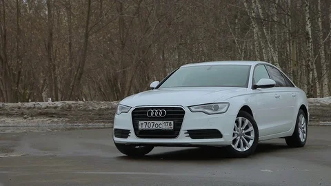 White Audi 6 Stock Footage 78551924