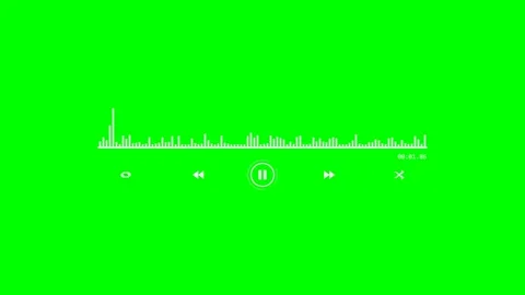 White Audio Equalizer and Music Player on Green Screen Stock Footage 342320619