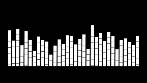 White Audio Equalizer Bars Animation on Black Background Video stock 313460168