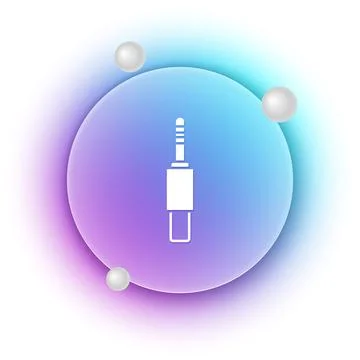 White Audio jack icon isolated on white background. Audio cable for connect.. Stock Illustration