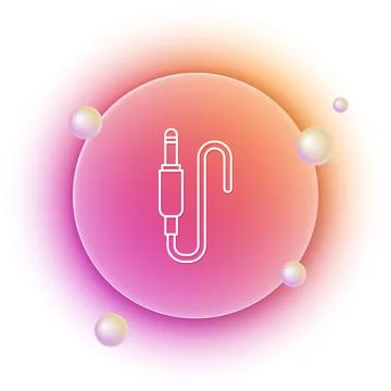 White Audio jack icon isolated on white background. Audio cable for connect.. Stock Illustration
