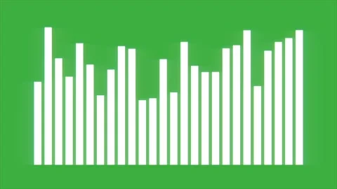 White audio spectrum visualizer equalizer animation on green screen background Stock-Footage 330849939