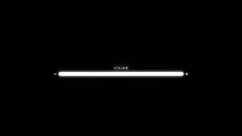 White audio volume controller bar animation on black background.  Stockbeeldmateriaal 315935620