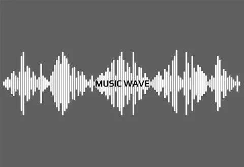 White audio wave on gray background. Modern music equalizer element. Vector flat Stock Illustration