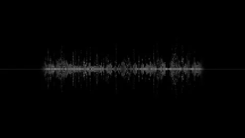 White Audio Waveform Equalizer on Black Background Stock Footage 341349701