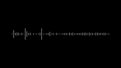 White audio waveform spectrum animation, black background. Stock Footage 243792124