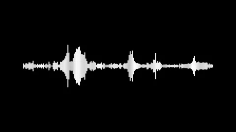 White Audio Waveform Spectrum Animation Line Visualizer Black Background 4K Stock Footage 341294044