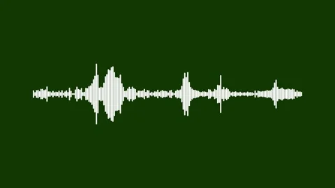 White Audio Waveform Spectrum Animation Line Visualizer Green Screen 4K Stock Footage 341294046