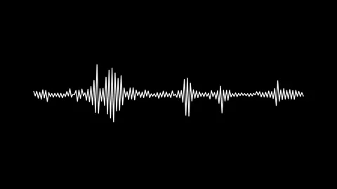 White Audio Waveform Spectrum Animation With Realistic Dark Canvas 4K Overlay Stock Footage 346720213
