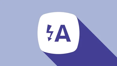White Auto flash icon isolated on purple background. Automatic flash. 4K Video Stock Footage 154739917