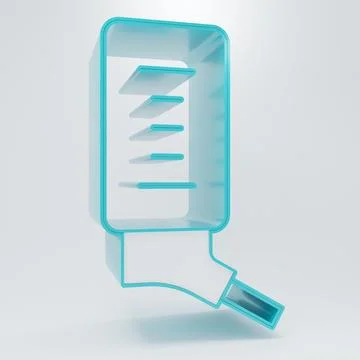 White Automatic drinker for small pets icon isolated on grey background. Mi.. Stock Illustration