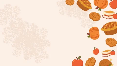 White autumn background with pumpkin pie bread seasonal decoration Video stock 316225926