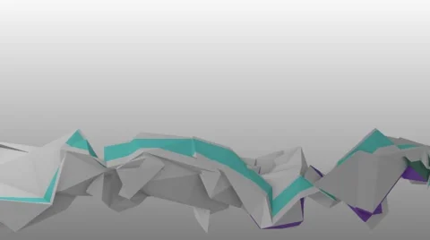 White background with 3D animated crumpled paper with color strips Stock Footage 60808427