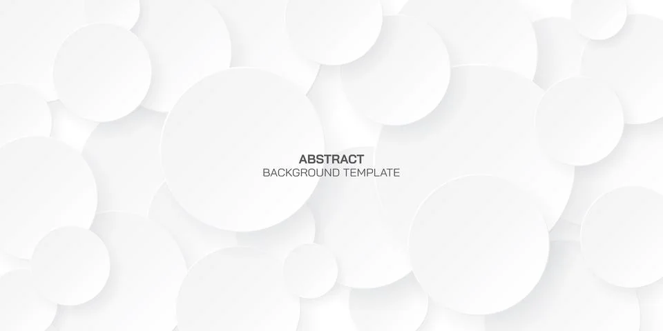 White background with 3D circle sheet paper cut style vector illustration. Stock Illustration