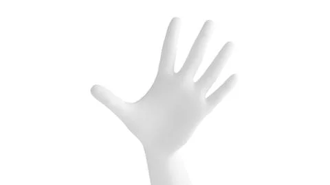 White background 3d hand gesture. 3d illustration, rendering. Stock Illustration