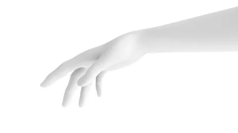 White background 3d hand gesture. 3d illustration, rendering. Stock Illustration