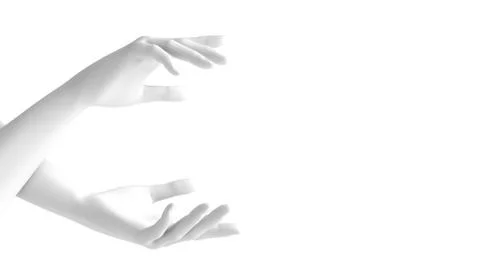 White background 3d hand gesture. 3d illustration, rendering. 스톡 일러스트