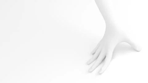 White background 3d hand gesture. 3d illustration, rendering. Stock Illustration