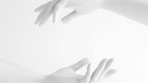 White background 3d hand gesture. 3d illustration, rendering. Stockillustratie