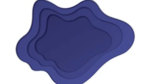 White background with abstract 3d deep blue wavy frame overlapping in layer.. Stock Illustration