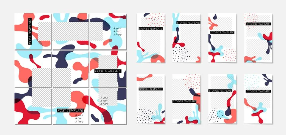 White background with abstract elements and colorful spots Illustrazione stock