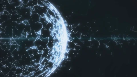 White background. Abstract geometric flying lines and triangles. Colorful Stock Footage 124314780