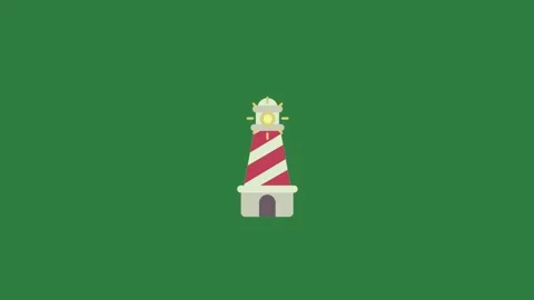 White background and button on it tower in the middle bottle lighthouse red Stock Footage 337336337