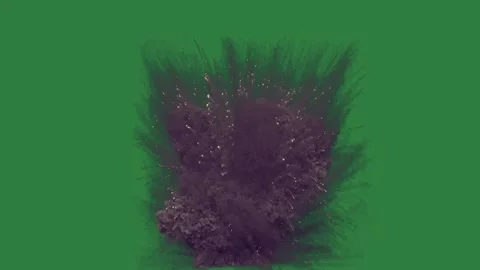 White background and fire on it explosion in the middle black substance an of Video stock 337341358