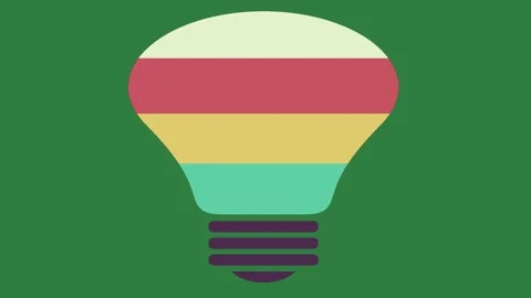 White background and light bulb on the colors of rainbow figure frame Stock-Footage 337341805