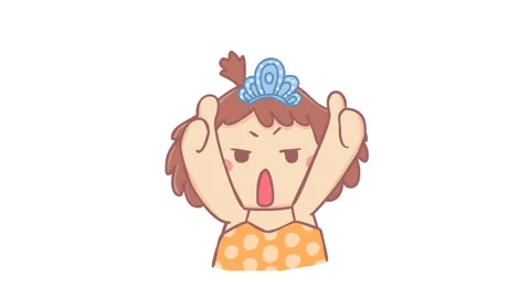 White Background: Animated Pastel-Colored Girl Giving a Thumbs Up Stock Footage 282776737
