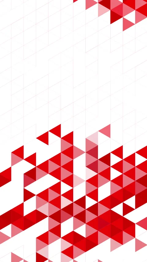 White background of animation geometric red triangle shapes. Colorful mosaic Video stock 296603208