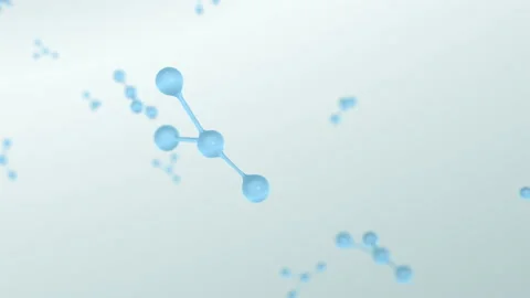 White background with atoms and molecules particles in 4k video. Stock Footage 154372432