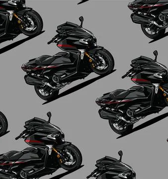 White background big scooter pattern Stock Illustration