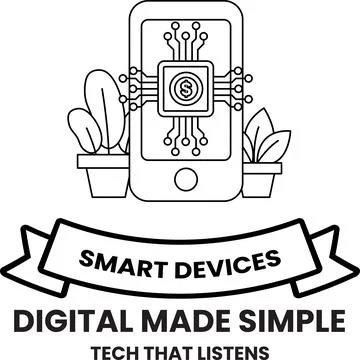 A white background with a black and white image of a cell phone and a plant イラスト素材
