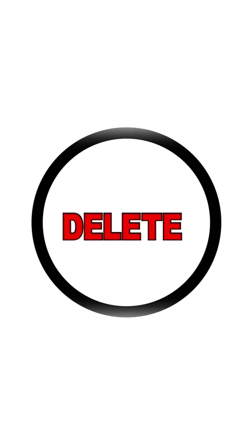 White background with black circle and red delete text. Red word delete ins.. 库存影片 344840360
