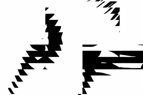 White background with black geometric elements. 2D rendering digital illustra Illustrazione stock