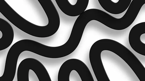 White background with black tangled organic lines abstract modern border Stock Footage 327944995