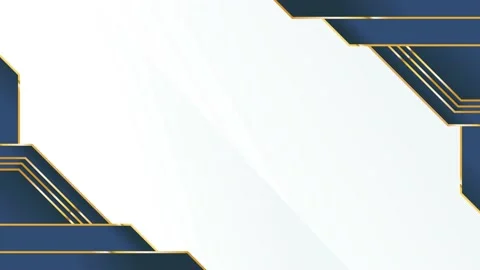 White background with blue and gold corner border animation for business or pres Stock Footage 237412958