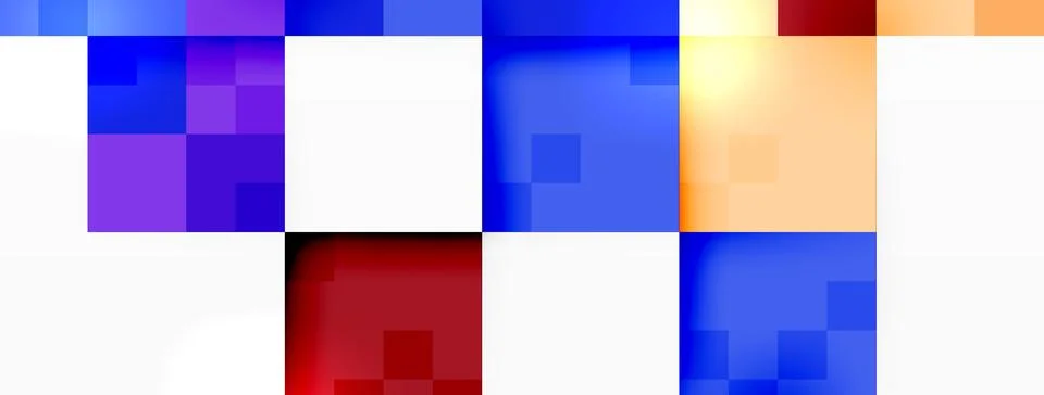 A white background with blue and red squares on it Stock Illustration