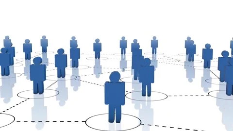 White background with blue human silhouettes. Stock Footage 152296243