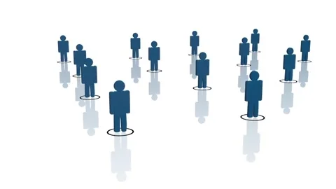 White background with blue human silhouettes. Stock Footage 152296276
