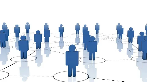 White background with blue human silhouettes. Stock Footage 152414057