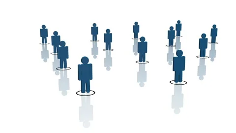 White background with blue human silhouettes. Stock Footage 152414819