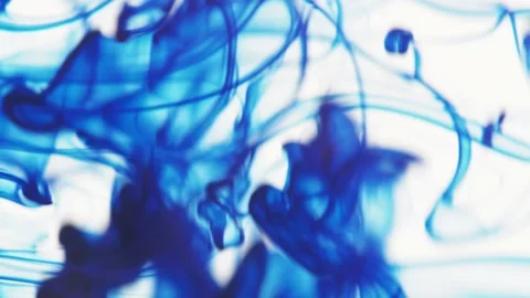 On a white background, blue paint flows filling the space. 스톡 동영상 172100617
