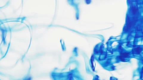 On a white background, blue paint flows filling the space. 스톡 동영상 172100636