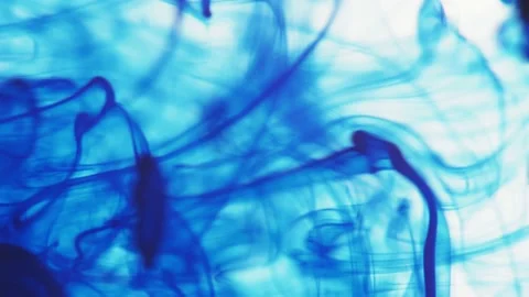 On a white background, blue paint flows filling the space. Stockbeeldmateriaal 172100759