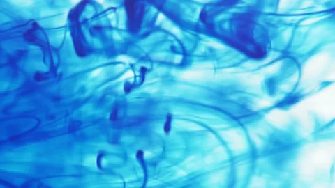 On a white background, blue paint flows filling the space. 스톡 동영상 172100794