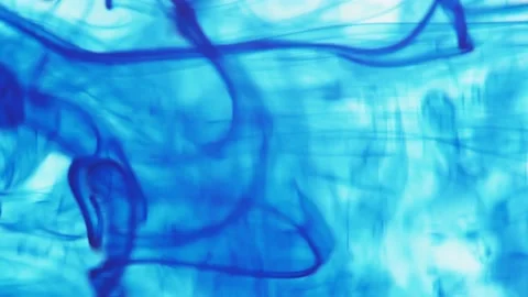 On a white background, blue paint flows filling the space. 스톡 동영상 172100948