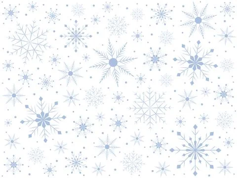 White background with blue snowflakes. Vector. Stock Illustration